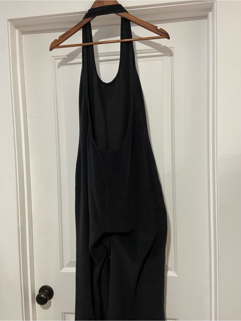 Bella Canvas Black Terry Halter Wide-Leg Jumpsuit - Picture 7 of 8